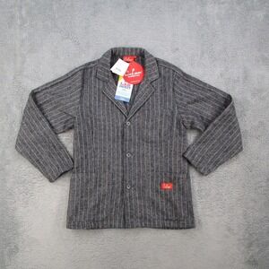 Cookman Lab Jacket Mens Medium Gray Wool Mix Stripe Chore Coat 231-03415 NWT